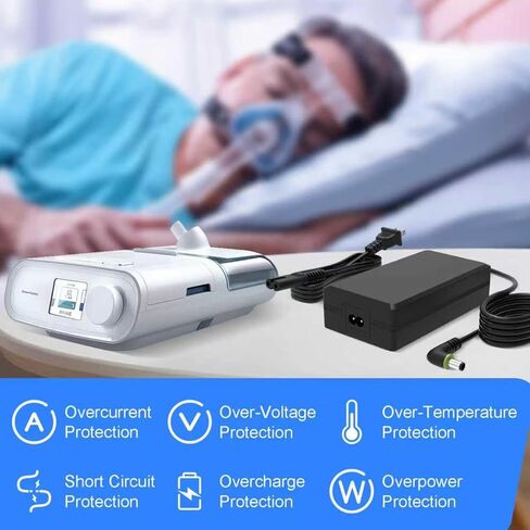 محول تيار متردد 12 فولت 6.67 أمبير 80 وات متوافق مع Philips DS500 DS700 Auto CPAP Advanced Ref 1144267 متوافق مع DreamStation CPAP Auto BiPAP سلك الطاقة MEA080A12C 1118499 1005894 ADE022 in Saudi Arabia