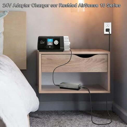 محول تيار متردد 90 وات لجهاز Resmed Airsense 10 S10 AirCurve 10 Series CPAP وBiPAP Lumis VPAP BiLevel Machine، 90W S10 370001 37344 37028 شاحن سلك الطاقة in Kuwait