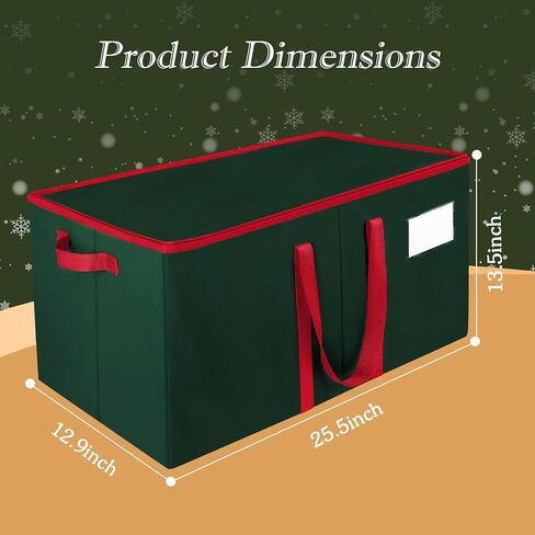 Christmas Ornament Storage Box, Store Up to 128 Ornaments, Christmas Storage Container, Dual Zipper & Adjustable, Large Organizer Bin to Protect and Store Holiday Ornaments (Red-2 Pack) in Saudi Arabia