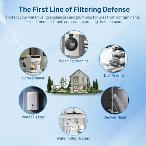 5 Micron 10" x 4.5" Whole House String Wound Sediment Well Water Filter Cartridge Replacement for CW5-BBS, WP5BB97P, 355214-43, SWC-45-1005, WPX5BB97P, PC40, PC10, RS22, 84637, CW25-BBS (Pack of 3) in Saudi Arabia