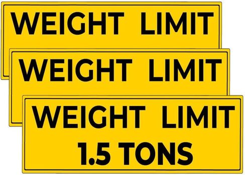 3Pcs(6IN) - WEIGHT LIMIT 1.5 TONS Sign - WEIGHT LIMIT 1.5 TONS Sticker - UV-resistant, Waterproof in Saudi Arabia