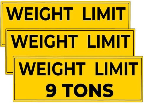 3Pcs(6IN) - WEIGHT LIMIT 9 TONS Sign - WEIGHT LIMIT 9 TONS Sticker - UV-resistant, Waterproof in Saudi Arabia