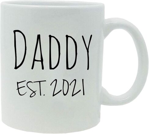 Daddy Established Est. 2021 11-Ounce Ceramic Sublimation Premium Coffee Mug with Gift Box (Black) in Saudi Arabia