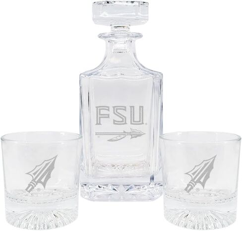 The Memory Company | Licensed NCAA 27oz & 12oz Etched Team Logo Decanter Set in Saudi Arabia