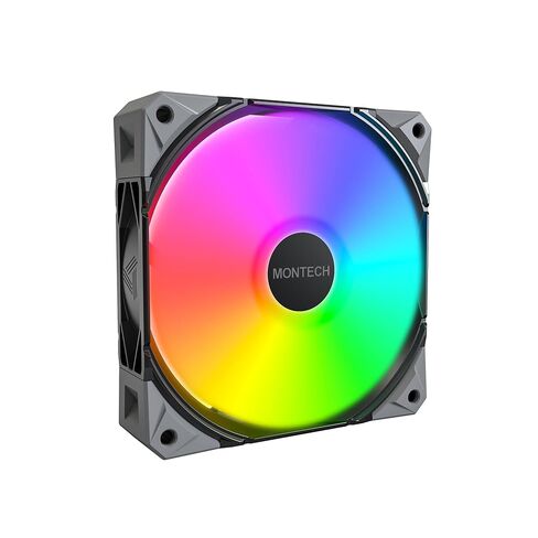 مروحة حافظة MONTECH E28 ARGB 120 مم، مروحة بسمك 28 مم لتعزيز كفاءة التبريد، PWM 4-Pin، محمل FDB، ضوضاء منخفضة هادئة، 2000 دورة في الدقيقة، متوافقة مع AIO (أسود، حزمة واحدة) in Kuwait