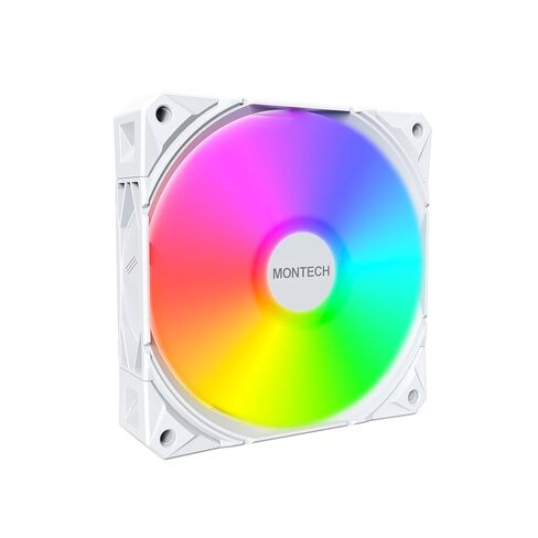 مروحة حافظة MONTECH E28 ARGB 120 مم، مروحة بسمك 28 مم لتعزيز كفاءة التبريد، PWM 4-Pin، محمل FDB، ضوضاء منخفضة هادئة، 2000 دورة في الدقيقة، متوافقة مع AIO (أسود، حزمة واحدة) in Kuwait