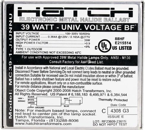 Hatch MC39-1-J-UNNU For one 39w (M130) ceramic metal halide lamp in Saudi Arabia