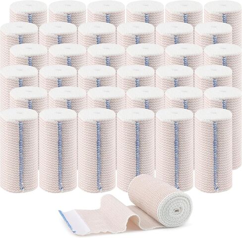 36Pcs 4 Inch Elastic Bandage Wrap with Self Closure on Both Ends, Athletic Stretchable Bandage Wrap, Compression Wrap Bandage for Legs, Knees, Ankles, Wrists, Elbows, Shoulders in Saudi Arabia
