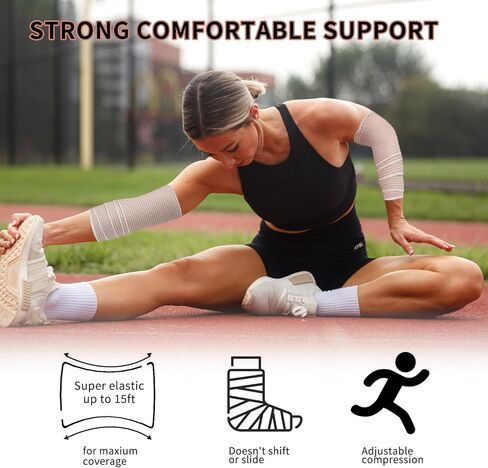 36Pcs 4 Inch Elastic Bandage Wrap with Self Closure on Both Ends, Athletic Stretchable Bandage Wrap, Compression Wrap Bandage for Legs, Knees, Ankles, Wrists, Elbows, Shoulders in Saudi Arabia