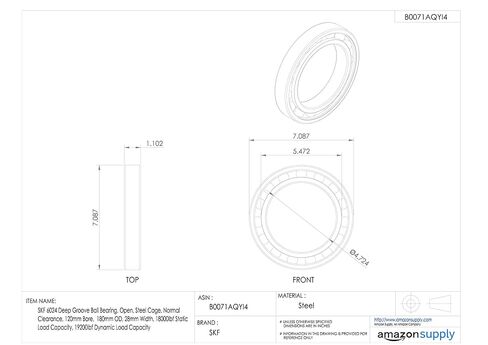 SKF 6013 محمل كروي ذو أخدود عميق، مفتوح، قفص فولاذي، خلوص عادي، تجويف 65 مم، 100 مم OD، عرض 18 مم، سعة تحميل ثابتة تبلغ 25000 رطل in Saudi Arabia