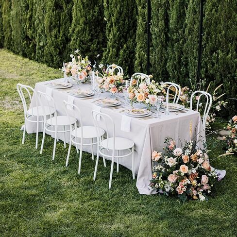 70x120 Table Cloth - 6 Pack Rectangular White Washable Stain and Wrinkle Resistant Polyester Table Cover for Dining Tables, Various Parties and Camping (White) in Saudi Arabia