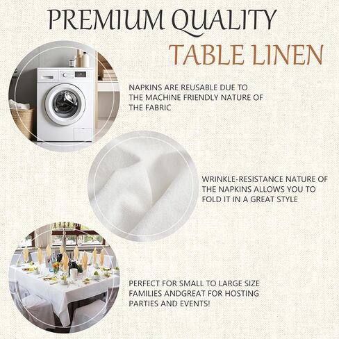 70x120 Table Cloth - 6 Pack Rectangular White Washable Stain and Wrinkle Resistant Polyester Table Cover for Dining Tables, Various Parties and Camping (White) in Saudi Arabia