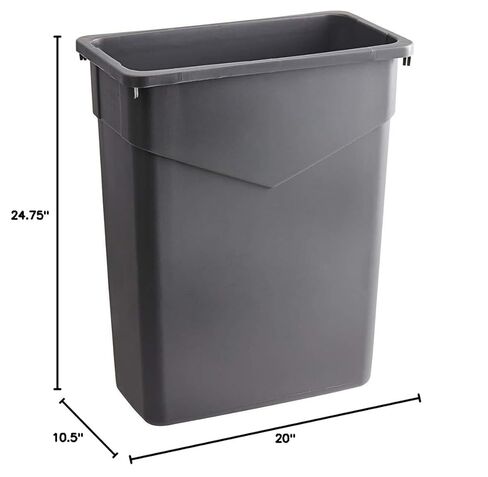 PRO&Family 60 Qt. / 15 Gallon / 57 Liters Gray Slim Rectangular Trash Can Trash Bag Included Trash Bin Kitchen Trash Can Recycling Bins Plastic Bin Garbage Can. in Kuwait