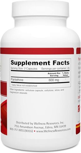 Wellness Resources Pantethine - Active Vitamin B5. Vegan (300mg, 90 Capsules) in Saudi Arabia