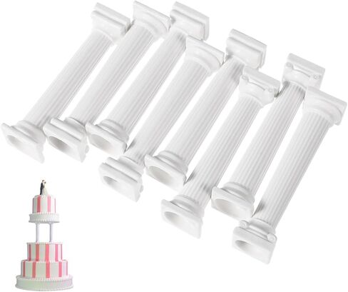 STOBAZA Roman Cake Pillars Set 8 Pieces 4.92 Inch Tall Cake Support Columns for Tiered Wedding and Birthday Cakes Diy Decoration Stands in Kuwait