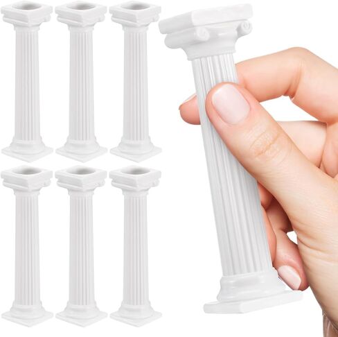 STOBAZA Roman Cake Pillars Set 8 Pieces 4.92 Inch Tall Cake Support Columns for Tiered Wedding and Birthday Cakes Diy Decoration Stands in Kuwait
