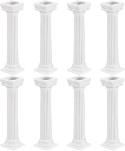 STOBAZA Roman Cake Pillars Set 8 Pieces 4.92 Inch Tall Cake Support Columns for Tiered Wedding and Birthday Cakes Diy Decoration Stands in Kuwait