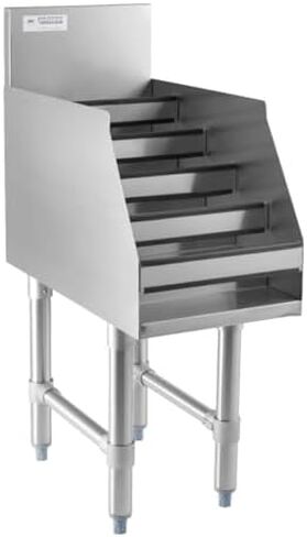 رف كراتوس التجاري - رف عرض المشروبات الكحولية من الفولاذ المقاوم للصدأ مكون من 5 طبقات، عرض 60.96 سم × عمق 63.38 سم (32L-064) in Kuwait