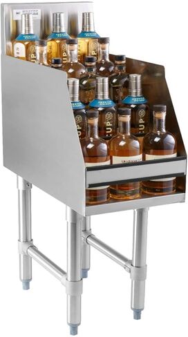 رف كراتوس التجاري - رف عرض المشروبات الكحولية من الفولاذ المقاوم للصدأ مكون من 5 طبقات، عرض 60.96 سم × عمق 63.38 سم (32L-064) in Kuwait