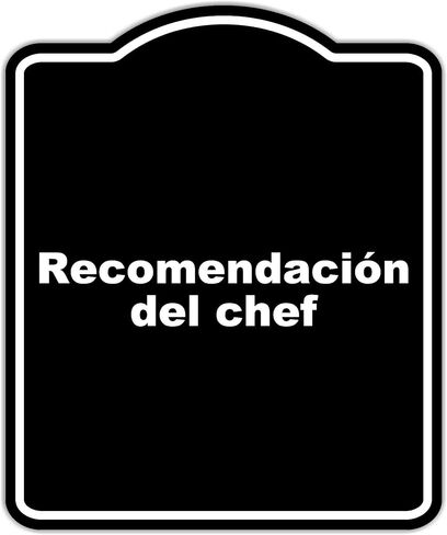 علامة Recomendación del Chef الإسبانية السوداء البسيطة المصنوعة من الألومنيوم المركب مقاس 20 × 24 بوصة in Kuwait