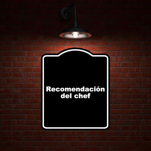 علامة Recomendación del Chef الإسبانية السوداء البسيطة المصنوعة من الألومنيوم المركب مقاس 20 × 24 بوصة in Kuwait