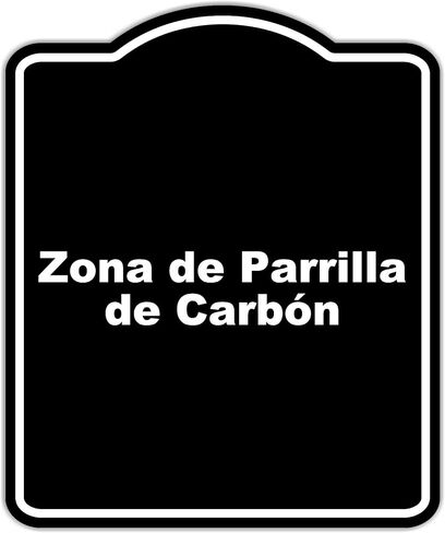 Zona de Parrilla de Carbón إسباني أسود علامة مركبة من الألومنيوم البسيط مقاس 8.5 × 10 بوصة in Kuwait