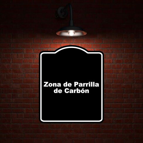 Zona de Parrilla de Carbón إسباني أسود علامة مركبة من الألومنيوم البسيط مقاس 8.5 × 10 بوصة in Kuwait