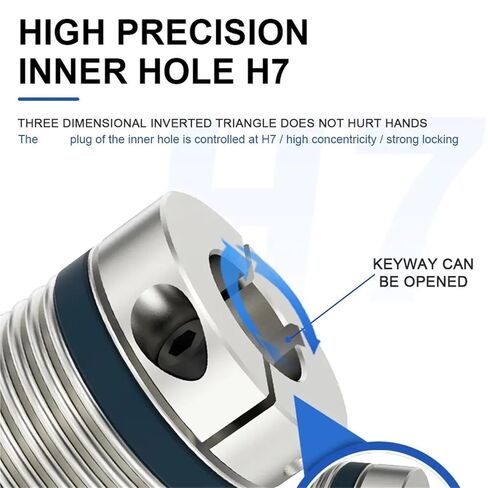 Shaft Coupling Bellows Flexible Motor Coupler CNC Aluminium High Elasticity Universal Joint Printer(LB-D-D40L50-8X12) in Saudi Arabia