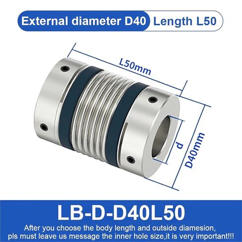 Shaft Coupling Bellows Flexible Motor Coupler CNC Aluminium High Elasticity Universal Joint Printer(LB-D-D40L50-8X12) in Saudi Arabia