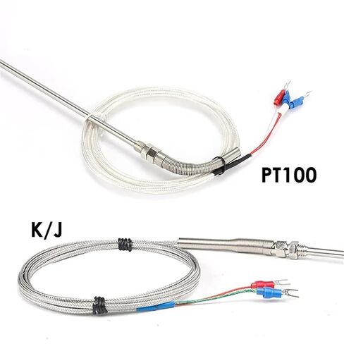 Screw Thermocouple M8 1m 2m 3m 5m Type K J PT100 50mm 100mm 150mm 200mm Compression Spring Probe Temperature Sensor(3m M8 K,100mm) in Saudi Arabia