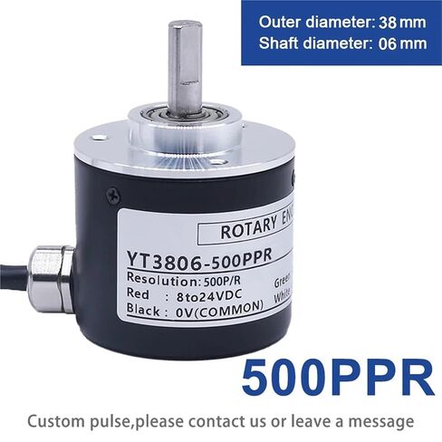 التشفير الروتاري التزايدي الكهروضوئي 50/100/200/360/400/500/600PPR AB 2 المرحلة DC8-24V NPN PNP التشفير البصري (500PPR، AB 2 المرحلة NPN) in Kuwait