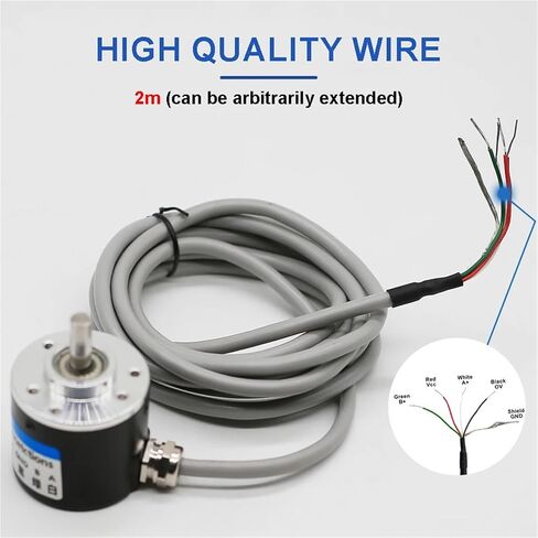التشفير الروتاري التزايدي الكهروضوئي 50/100/200/360/400/500/600PPR AB 2 المرحلة DC8-24V NPN PNP التشفير البصري (500PPR، AB 2 المرحلة NPN) in Kuwait