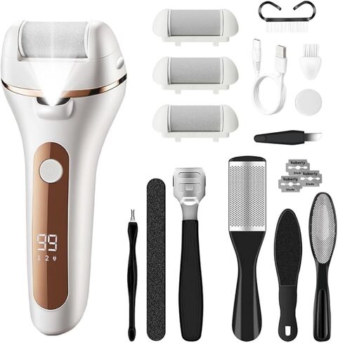 Electric Foot Callus Remover Rechargeable, Portable Electronic Foot File Pedicure Tools, Waterproof Electric Callus Remover Foot Scrubber, Professional Pedicure Foot Care Kit for Dead Cracked Dry Skin in Saudi Arabia