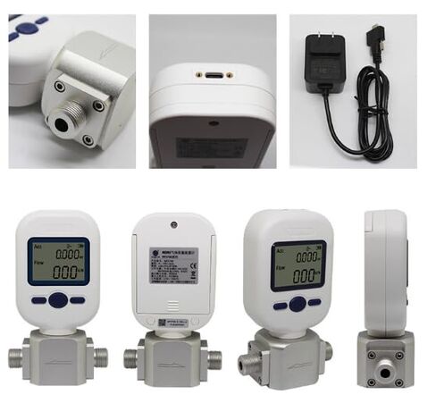 Portable Digital Gas Flow Meter - Thermal Mass Flow Tester for Air, Oxygen, Nitrogen, CO2, 0-20L/min, RS485 Modbus, Battery Powered (MF5706 (0-20L/min) in Saudi Arabia