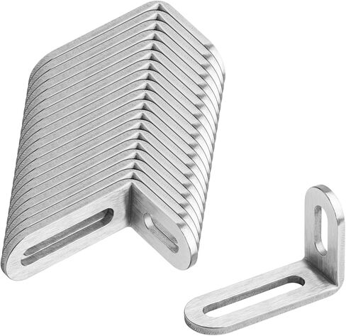 20 Pcs 1-7/8"L x 3/4" W x 1-1/8"H Slotted Corner Brace, Adjustable L Angle Bracket, 1/8" Thick in Saudi Arabia