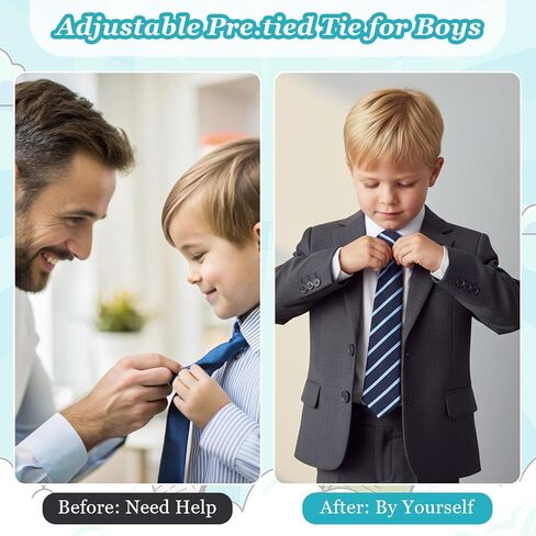 Navy Blue Stripe Zipper School Ties, Formal School Ties for Schools Uniforms, Graduation, Cosplay, Casual in Saudi Arabia