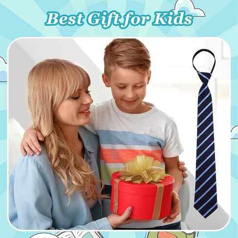 Navy Blue Stripe Zipper School Ties, Formal School Ties for Schools Uniforms, Graduation, Cosplay, Casual in Saudi Arabia