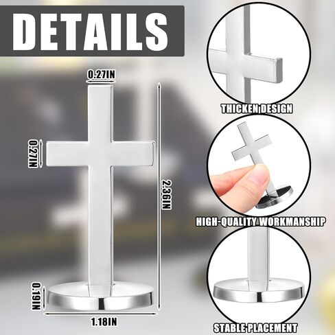 Otoolling 12 Pcs Christian Metal Mini Cross with Stand Bulk 2.36 Inch Tiny Cross for Church Prayer Baptism Favors Mini Christian Religious Gift for Table Centerpieces Christmas Home Decor(Gold) in Saudi Arabia