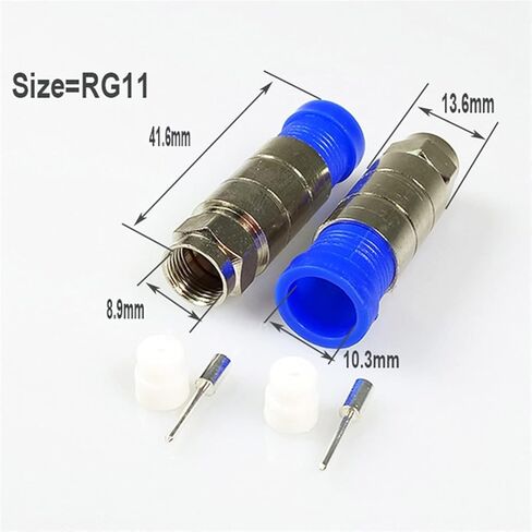 F Compression Connector RG11 Cable Adapter Compression Bags RG11 Wire Connector 10Pcs in Saudi Arabia