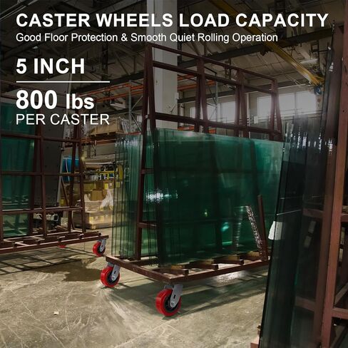 عجلات شديدة التحمل مقاس 5 × 2 بوصة، عجلات صناعية، من مادة البولي يوريثين على عجلة أساسية من البولي أوليفين، سعة/مجموعة تحميل 3200 رطل، محمل أسطواني، لا تترك علامات وكاشطة (2 دوارة و2 صلبة) in Kuwait