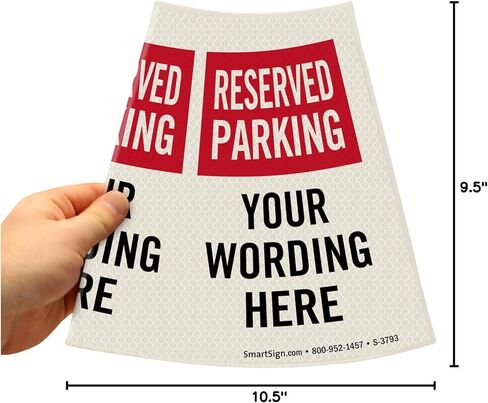 غلاف رسالة مخروطي مخصص لوقوف السيارات من SmartSign، طوق مخروطي من الفينيل عاكس منشوري للسلامة، طباعة ثلاثية الجوانب، أحمر، أسود وأبيض in Kuwait