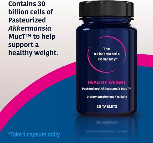 Akkermansia Company Healthy Weight - Akkermansia Probiotic, Akkermansia Muciniphila, GLP-1, Metabolic Vitamins, GLP-1 Supplement for Gut Health, Chromium, Green Tea Leaf - 30 Tablets (Pack of 1) in Saudi Arabia
