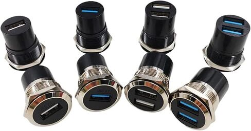 20 قطعة فتحات لوحة 24 معدن دائري على شكل D USB 2.0 3. منفذ واحد مقبس أنثى مزدوج (2.0SR 20 قطعة) in Kuwait