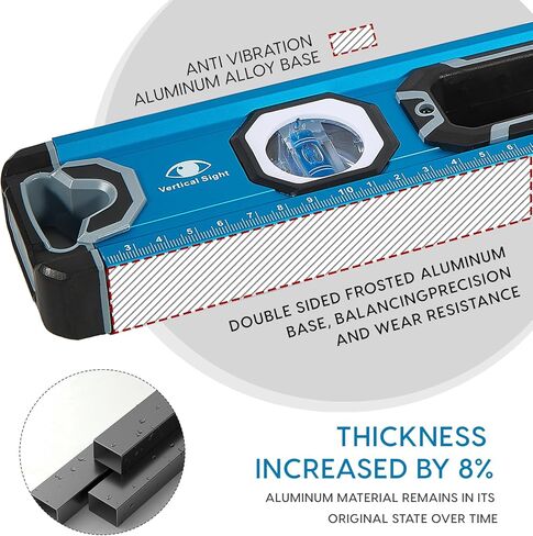 مجموعة مستويات الروح مكونة من 6 قطع (12 بوصة، 16 بوصة، 20 بوصة، 24 بوصة، 32 بوصة، 40 بوصة)، مجموعة مستويات مع طوربيد مغناطيسي، قياس الفقاعات 45 درجة/90 درجة/180 درجة، مستويات من سبائك الألومنيوم، تصميم مفتوح من الأعلى in Kuwait