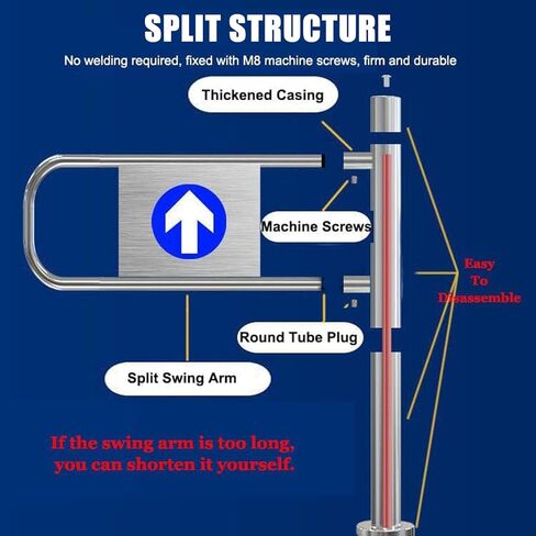 Supermarket Cashier Counter Safety Gate One-Way Metal Entrance with Spring-Loaded Automatic Closing Swing Gate for Warehouse & Mall Use Left Open 80×100cm in Saudi Arabia