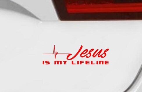 ملصق Jesus is My Lifeline للشاحنة، مضحك، بهلوان، نافذة، كمبيوتر محمول، هاتف، ملصقات، ديكور منزلي. in Kuwait
