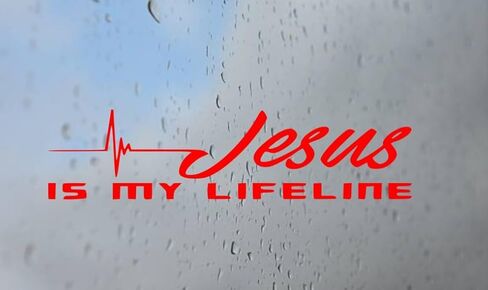 ملصق Jesus is My Lifeline للشاحنة، مضحك، بهلوان، نافذة، كمبيوتر محمول، هاتف، ملصقات، ديكور منزلي. in Kuwait