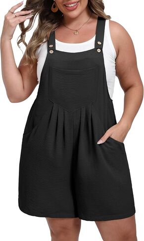 OLRIK Plus Size Rompers for Women - Adjustable Short Jumpsuit, Loose Casual Overalls with Pockets | Summer Outfits 2026 in Saudi Arabia