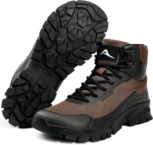 أحذية Reimferce المريحة للمشي لمسافات طويلة للرجال: جر متعدد التضاريس ودعم الكاحل بدون كسر للمشي لمسافات طويلة - شبكة مسامية وخفيفة الوزن للثقة في المشي على الطريق - المتحمسين في الهواء الطلق in Kuwait