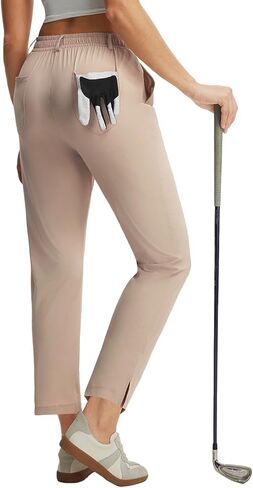 BALEAF Women's 25'' Golf Pants Stretch Travel Casual Work Business Petite Ankle Slacks Dressy Pockets Army Green in Saudi Arabia